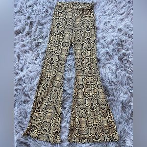 Snake print flare pant